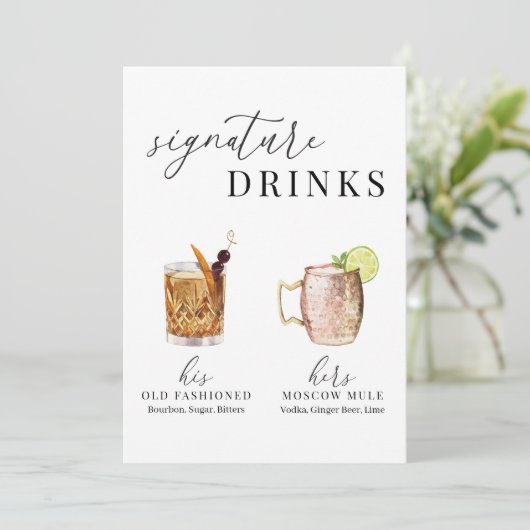 Carte Symbole boisson moderne Elegant (Debout devant)