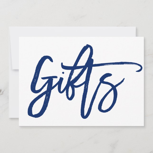 Carte Symbole Cadeaux de Mariage Lettré À La Main Chic (Devant)