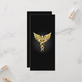 Carte Symbole caducee polygonal or (Devant/Arrière en situation)