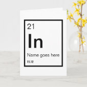 Carte Symbole chimique personnalisable Anniversaire (Fleur jaune)