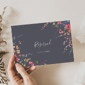 Carte Symbole classique Bleu Fleur Mariage Réservé