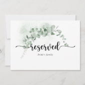 Carte Symbole classique Eucalyptus Foliage Mariage Réser (Devant)