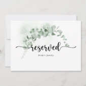 Carte Symbole classique Eucalyptus Foliage Mariage Réser (Dos)