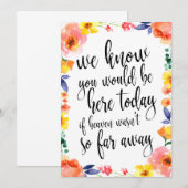 Carte Symbole commémoratif abordable pour mariage floral (Devant / Derrière)