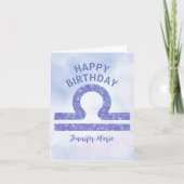 Carte Symbole Cute Libra Custom Purple Joyeux anniversai (Devant)