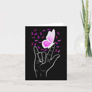 Carte Symbole d'amour Papillon Sensibilisation au cancer