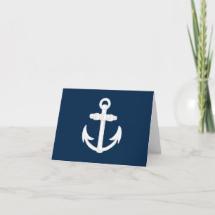 Carte Symbole d'Ancre nautique blanc/bleu