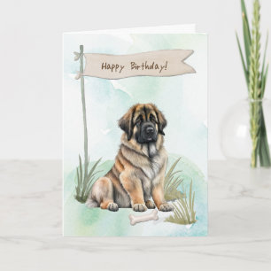 Carte Symbole d'anniversaire de la race de chien Leonber