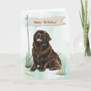 Carte Symbole d'anniversaire du chien de Terre-Neuve