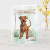 Carte Symbole d'anniversaire irlandais Terrier Dog en pl (Fleur jaune)