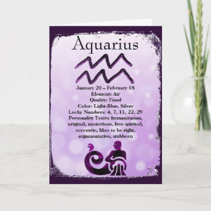 Carte SYMBOLE D'Astrologie Aquarius Horoscope Zodiac