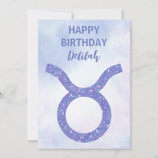 Carte SYMBOLE D'Astrologie Taurus Cute Personalisé Viole (Devant)