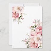 Carte SYMBOLE DE Baby shower Floral Rose Élégant (Dos)