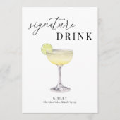 Carte Symbole de boisson moderne Elegant (Devant)