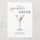 Carte Symbole de boisson moderne Elegant (Devant)
