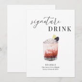 Carte Symbole de boisson moderne Elegant (Devant / Derrière)