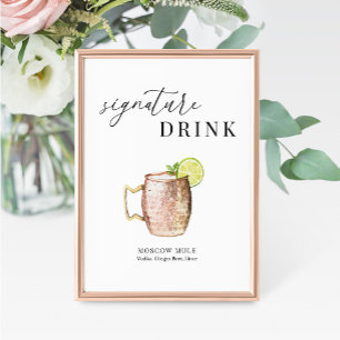 Carte Symbole de boisson moderne Elegant