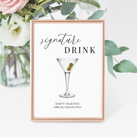 Carte Symbole de boisson moderne Elegant