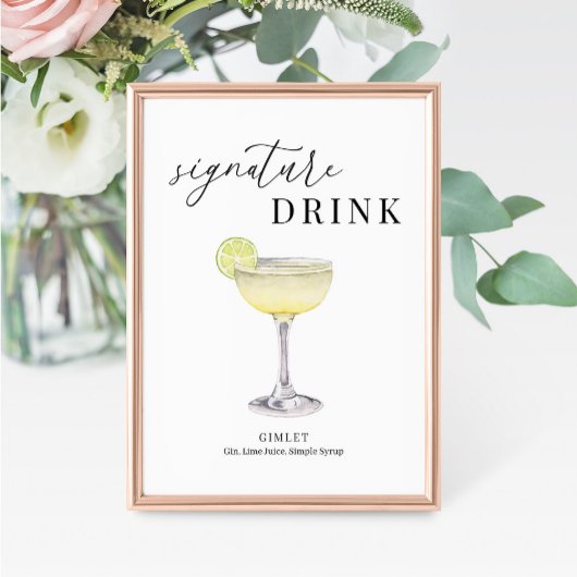 Carte Symbole de boisson moderne Elegant