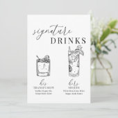 Carte Symbole de boisson moderne élégant noir & blanc (Debout devant)