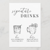 Carte Symbole de boisson moderne élégant noir & blanc (Devant)