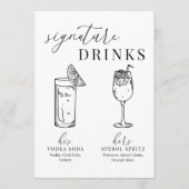 Carte Symbole de boisson moderne élégant noir & blanc (Devant)