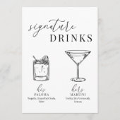 Carte Symbole de boisson moderne élégant noir & blanc (Devant)