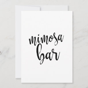 Carte Symbole de calligraphie abordable du bar Mimosa
