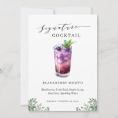 Carte Symbole de cocktail Blackberry Mojito Signature Bo (Devant)