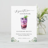 Carte Symbole de cocktail Blackberry Mojito Signature Bo (Debout devant)
