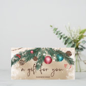 Carte Symbole de couronne d'hiver festif certificat cade (Debout devant)