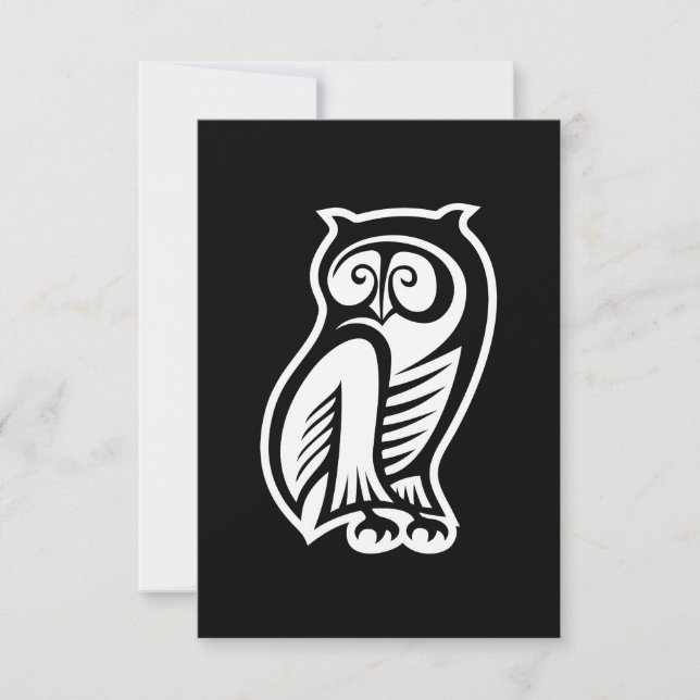 Carte Symbole de hibou blanc (Devant)