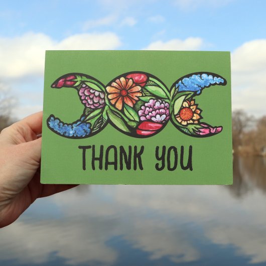 Carte Symbole de la lune triple Fleur du jardin