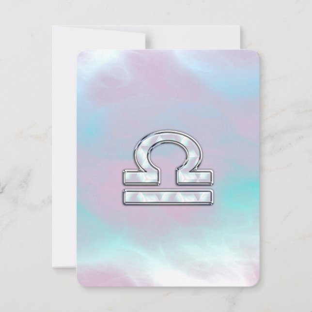 Carte Symbole de Libra Zodiac Mère de style perle (Devant)