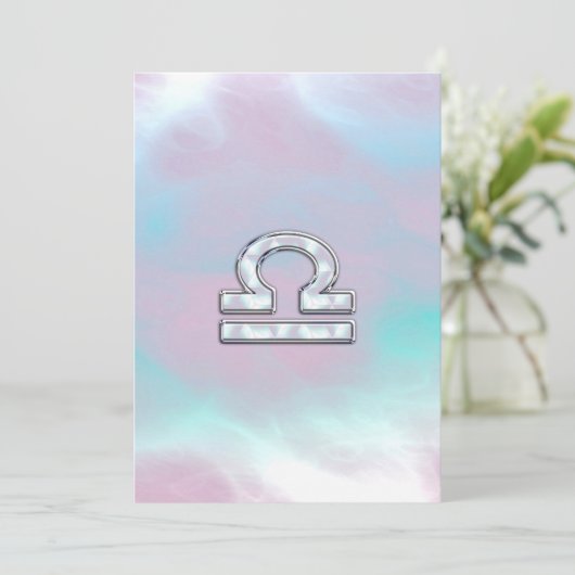 Carte Symbole de Libra Zodiac Mère de style perle (Debout devant)