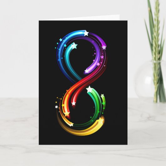 Carte Symbole de l'infini de comètes arc-en-ciel (Devant)