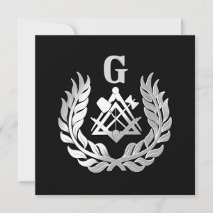 Carte Symbole de maçonnerie en argent