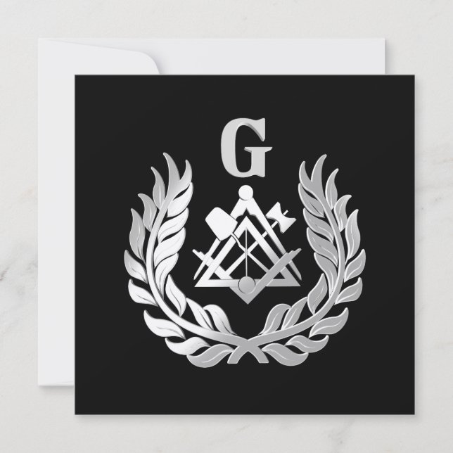 Carte Symbole de maçonnerie en argent (Devant)