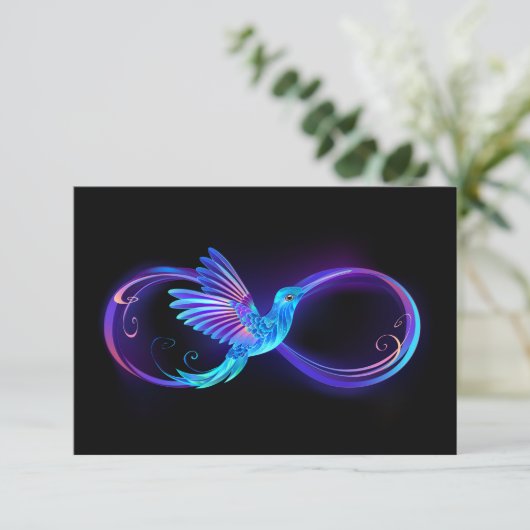 Carte Symbole de Neon Infinity par Glowing Hummingbird (Debout devant)