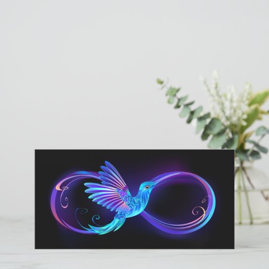 Carte Symbole de Neon Infinity par Glowing Hummingbird (Debout devant)