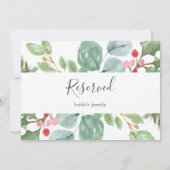 Carte Symbole de Noël Vert et Rouge Berry Réservé (Dos)