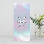 Carte Symbole de Pisces Zodiac Style Mère de Perle (Debout devant)