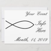 Carte Symbole de poisson chrétien Ichthys Thunder_Cove (Devant)