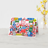 Carte Symbole de route coloré Collage Enfants'Anniversai (Fleur jaune)