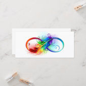 Carte Symbole d'infini avec plume arc-en-ciel (Devant/Arrière en situation)