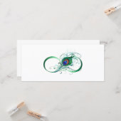 Carte Symbole d'infini avec plume de paon (Devant/Arrière en situation)
