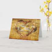 Carte Symbole double infini Coeur BiColor (Fleur jaune)