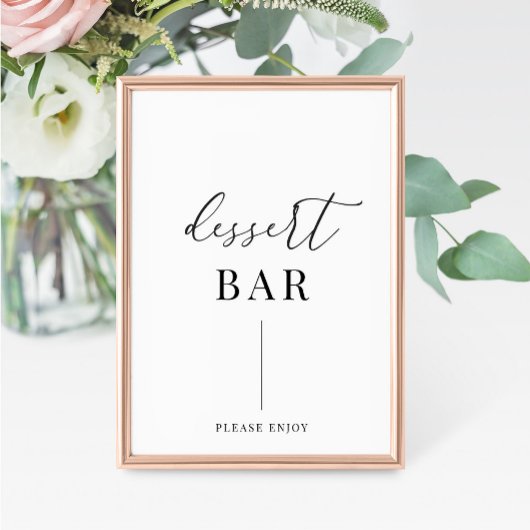 Carte Symbole du bar-dessert de mariage élégant moderne