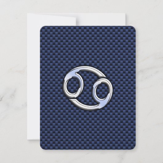 Carte Symbole du cancer Zodiac Marine Blue Carbon Fiber (Devant)
