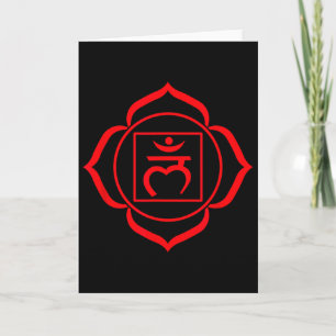 Carte Symbole du chakra racine rouge Muladhara yogi Yoga